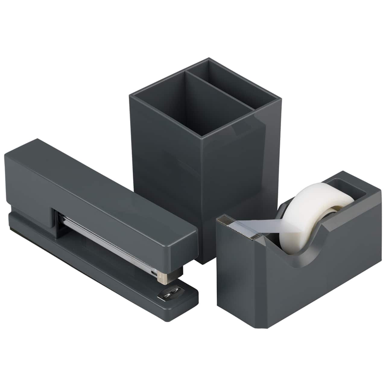 JAM Paper Stapler, Tape Dispenser & Pen Holder Trio Kit